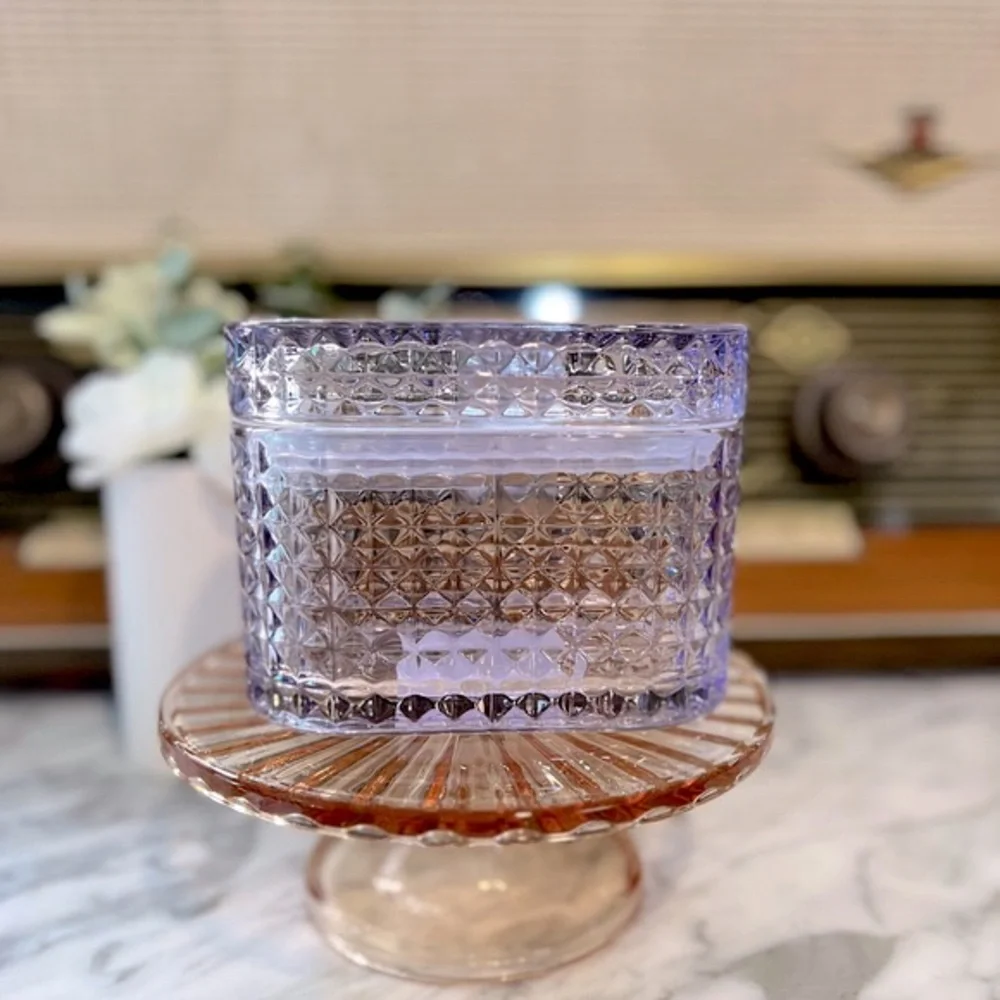 ✨NEW💜Target Bullseye Playground 2024 Purple Glass Trinket Box💎 - Picture 3 of 11